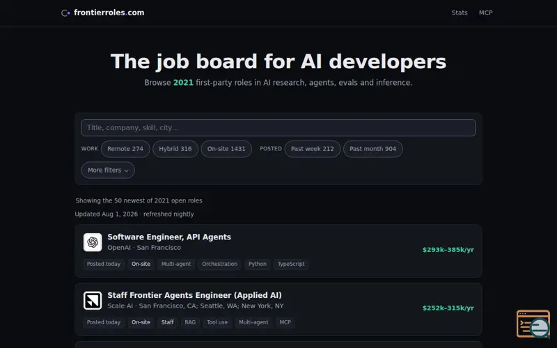 Screenshot of Frontierroles