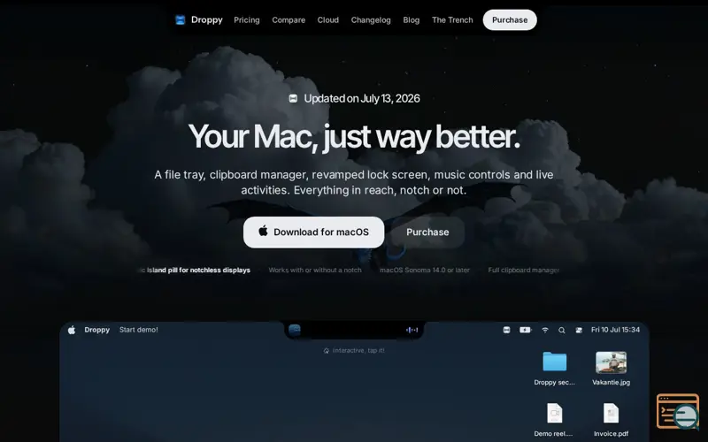 Screenshot of Droppy