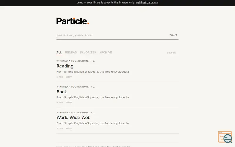 Screenshot of Particle