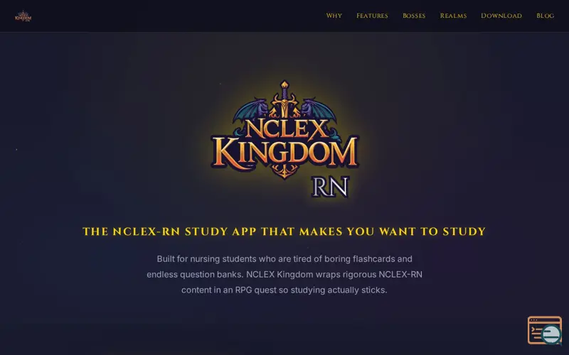 Screenshot of NCLEX Kingdom