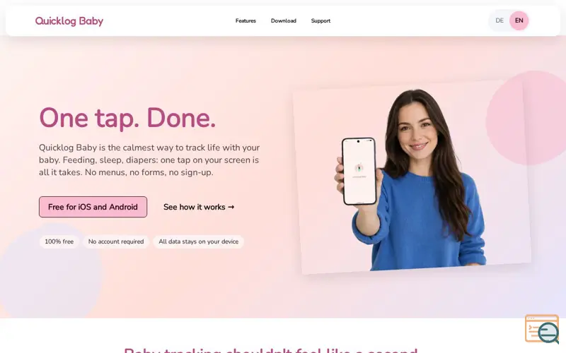 Screenshot of Quicklog Baby