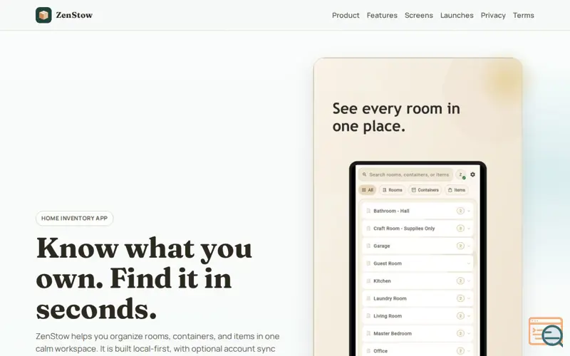 Screenshot of ZenStow: Home Inventory