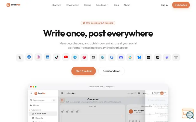 Screenshot of Socialplod