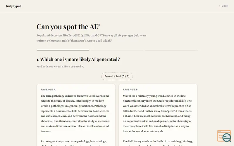 Screenshot of Trulytyped
