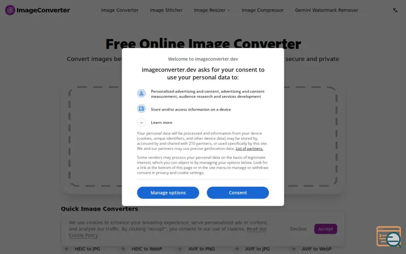 Screenshot of Free Online Image Converter