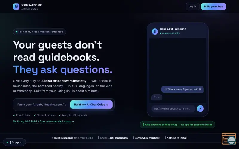 Screenshot of GuestConnect