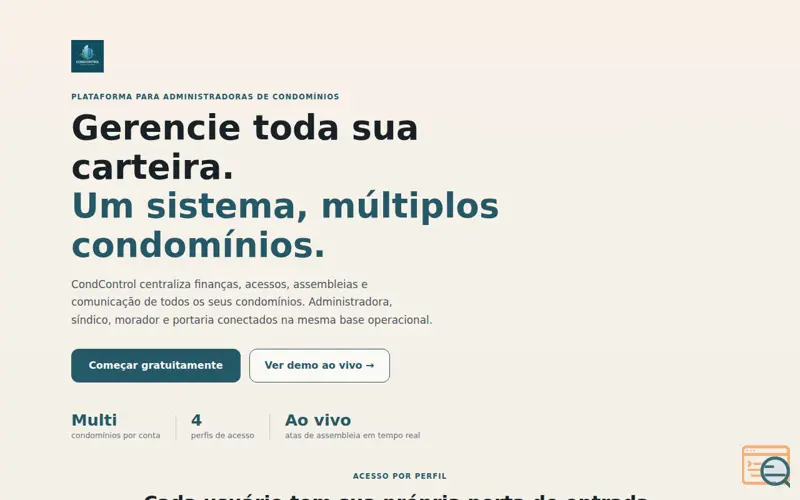 Screenshot of Condcontrol - Gestão condominial