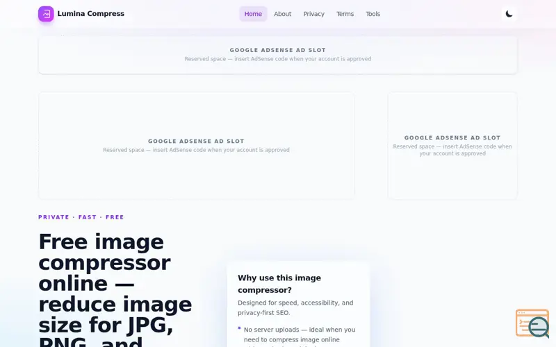 Screenshot of Lumina Compress
