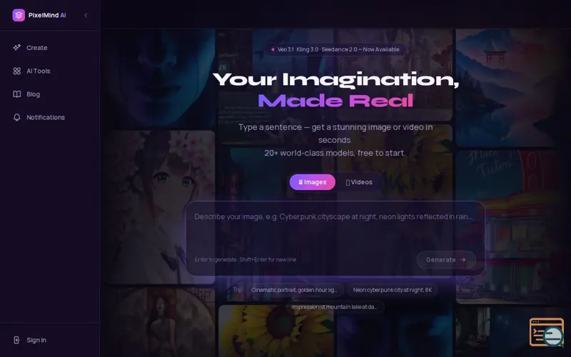 Screenshot of PixelMind AI