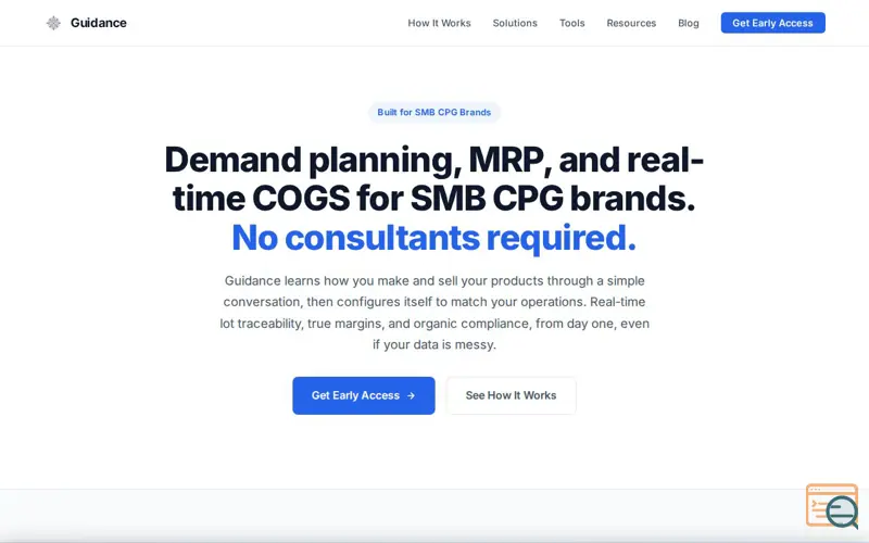 Screenshot of Guidance