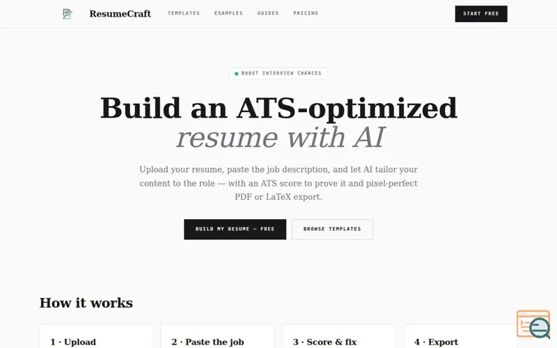 Screenshot of ResumeCraft