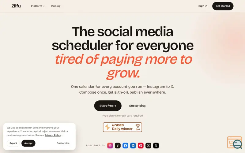 Screenshot of Zilfu