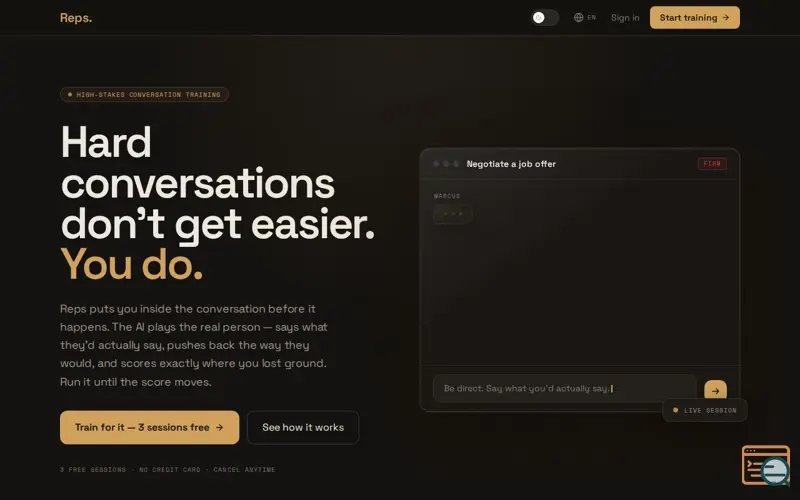 Screenshot of Reps