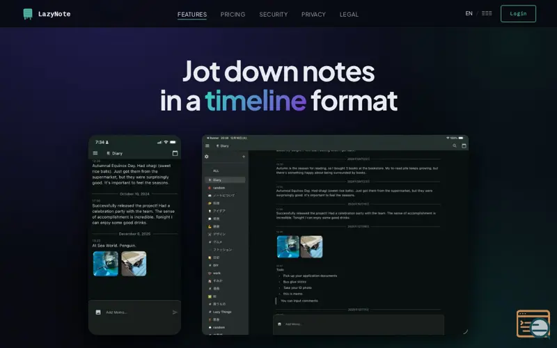 Screenshot of LazyNote