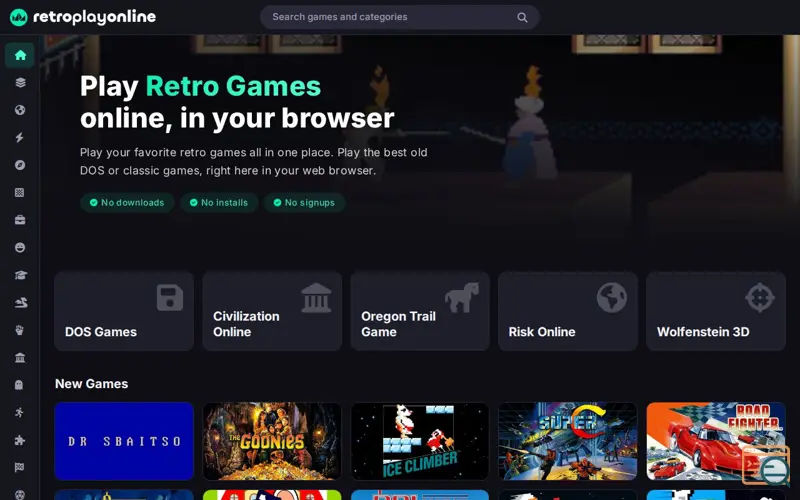 Screenshot of RetroPlayOnline