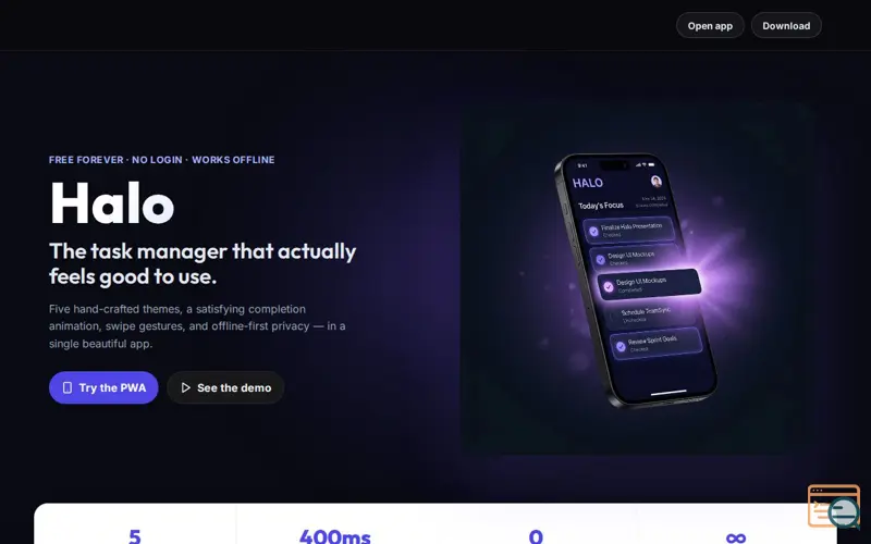 Screenshot of Halo Task Manager