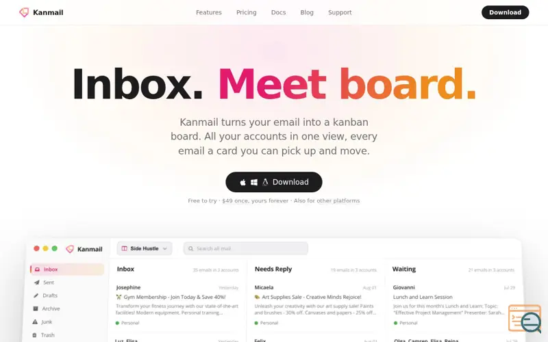 Screenshot of Kanmail