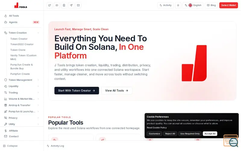 Screenshot of J Tools