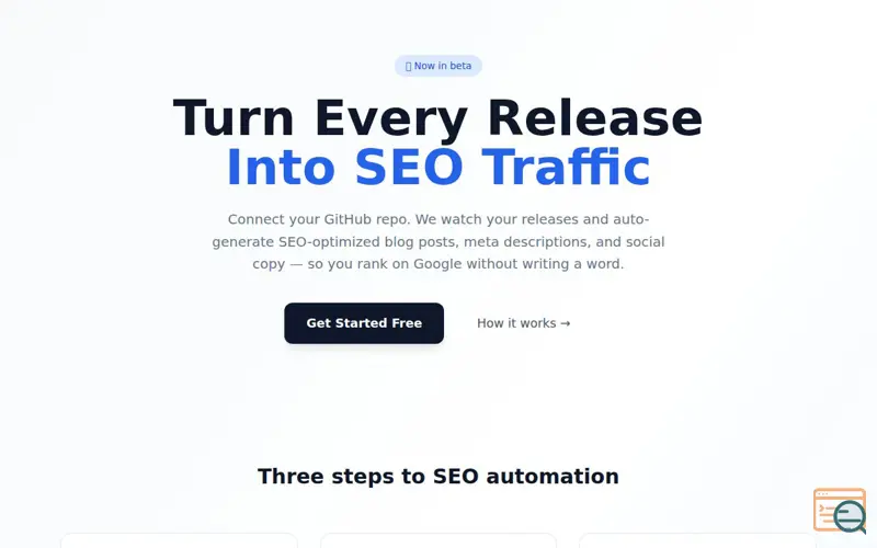 Screenshot of ReleaseBlog