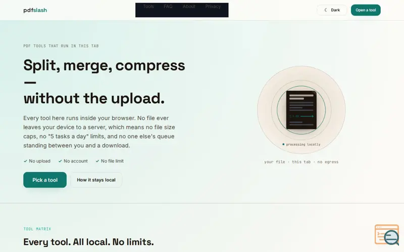 Screenshot of pdfslash