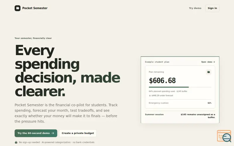 Screenshot of Pocket Semester