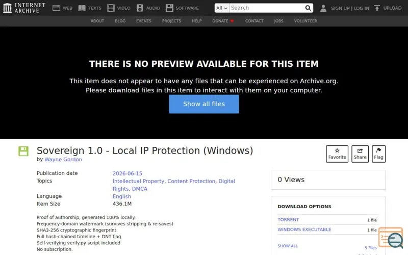 Screenshot of Sovereign 1.0
