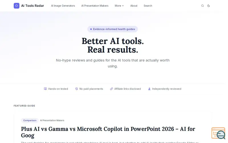 Screenshot of Ai Tools Radar