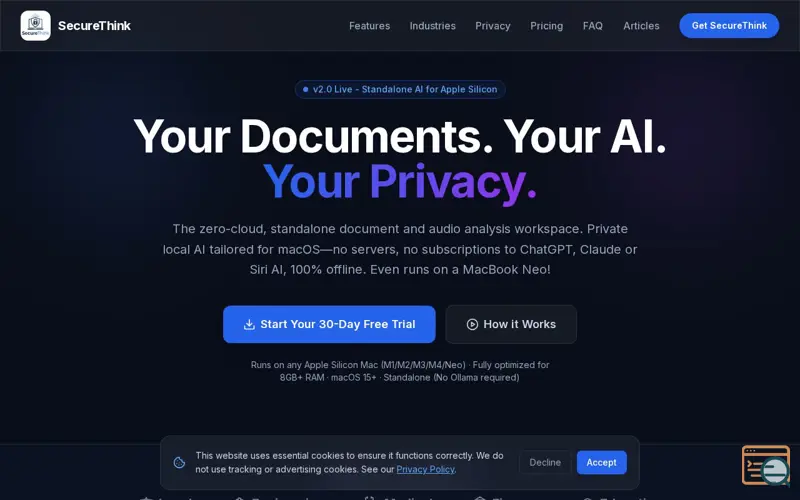 Screenshot of SecureThink