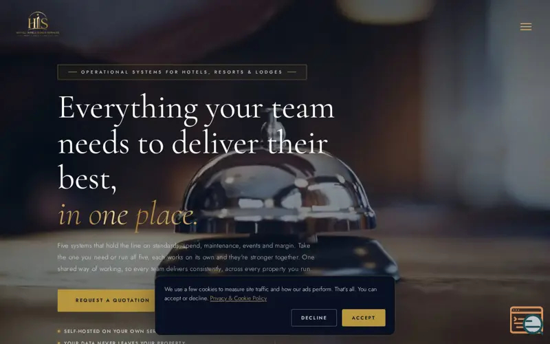 Screenshot of Hotel Intelligence Services