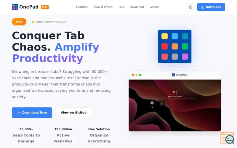 Screenshot of Onepad