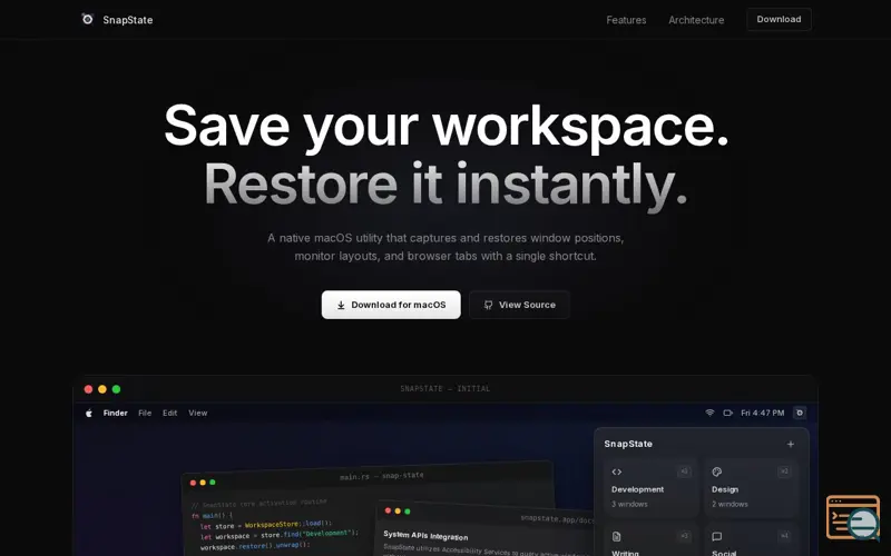 Screenshot of SnapState