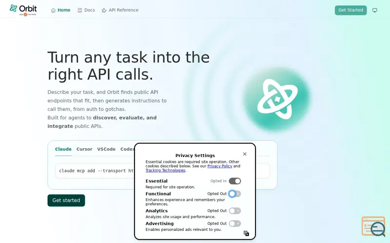 Screenshot of Turn any task into the right API calls. | Orbit by Postman, a launch using Transcend