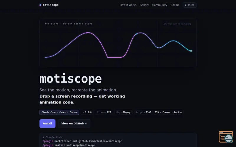 Screenshot of Motiscope