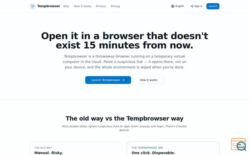 Screenshot of Tempbrowser