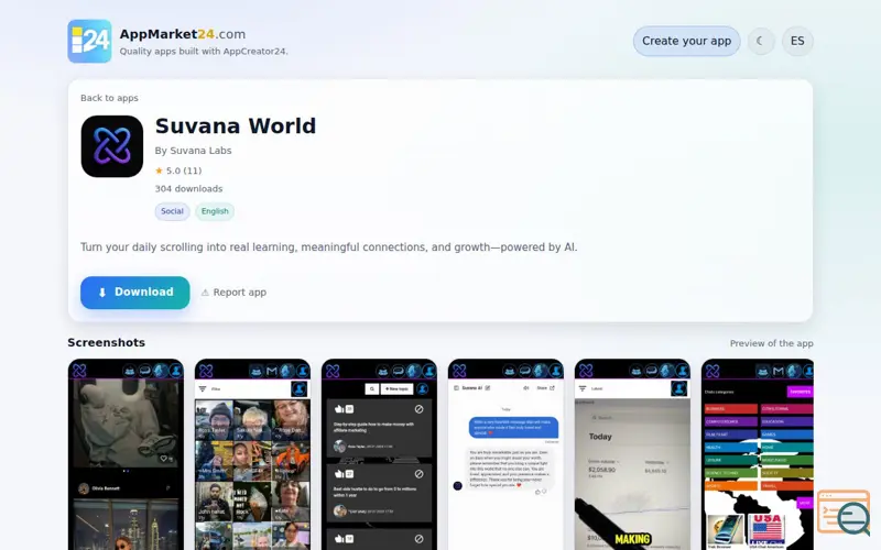 Screenshot of Suvana World, a launch using DonDominio Mail