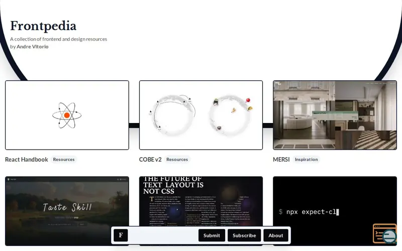 Screenshot of Frontpedia
