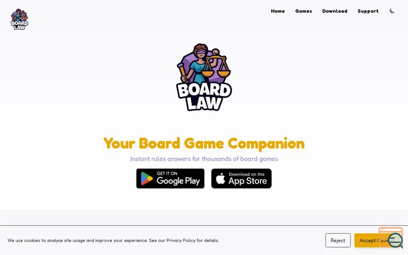 Screenshot of Board Law