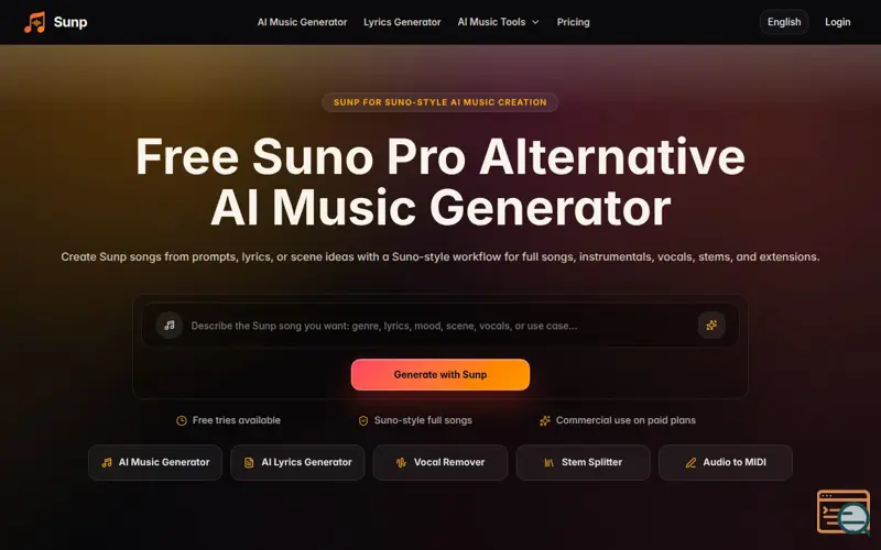 Screenshot of Sunp