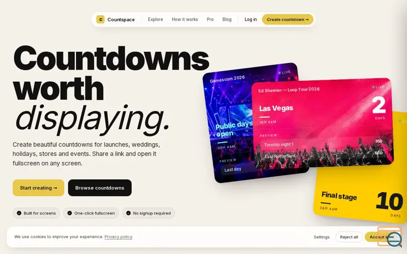 Screenshot of Countspace