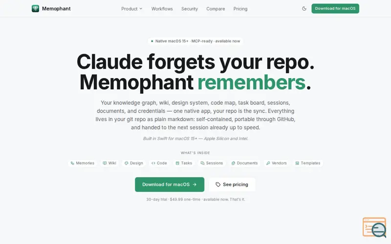 Screenshot of Memophant