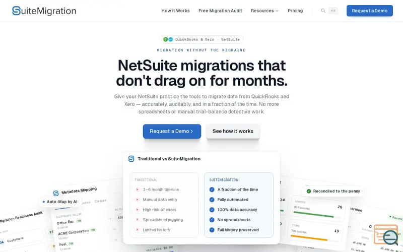 Screenshot of SuiteMigration, a launch using AWS S3