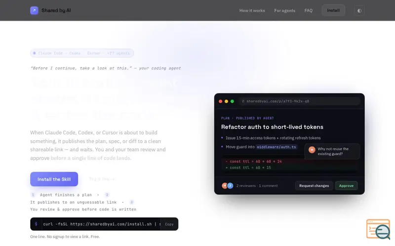 Screenshot of Shared By AI 