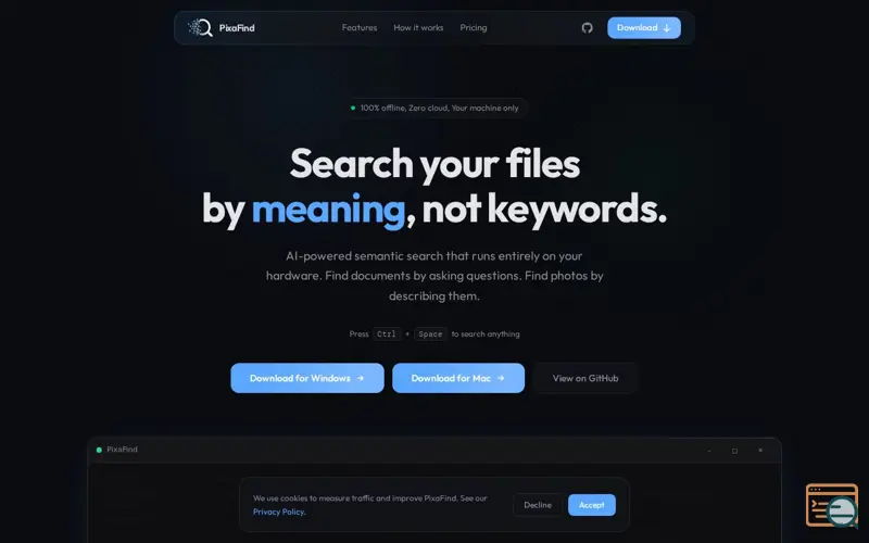 Screenshot of PixaFind