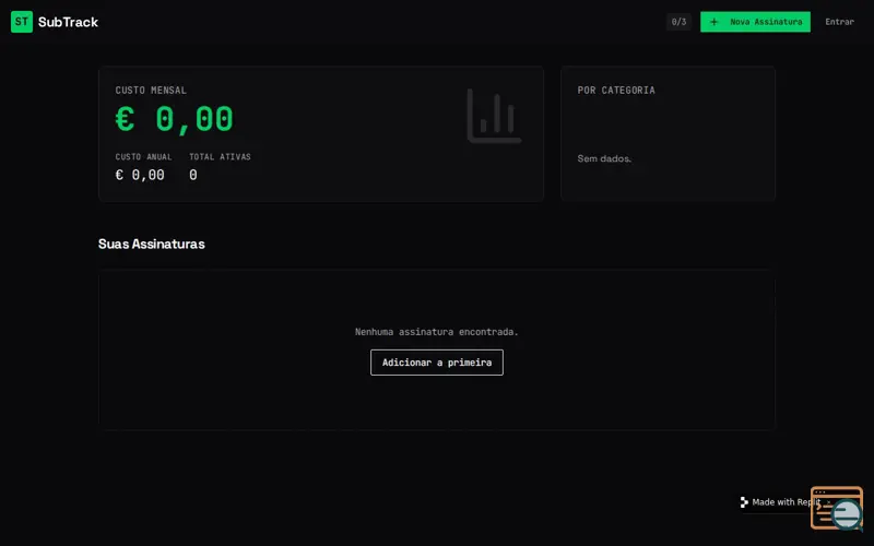 Screenshot of SubTrack