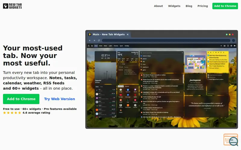 Screenshot of New Tab Widgets