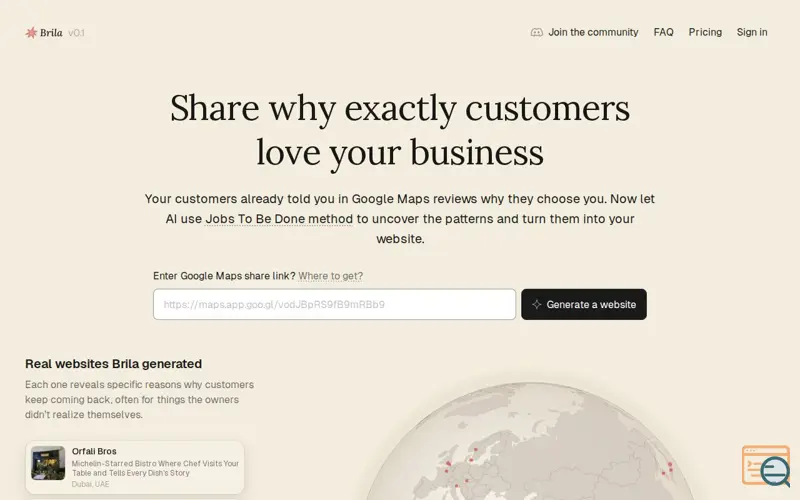 Screenshot of Brila