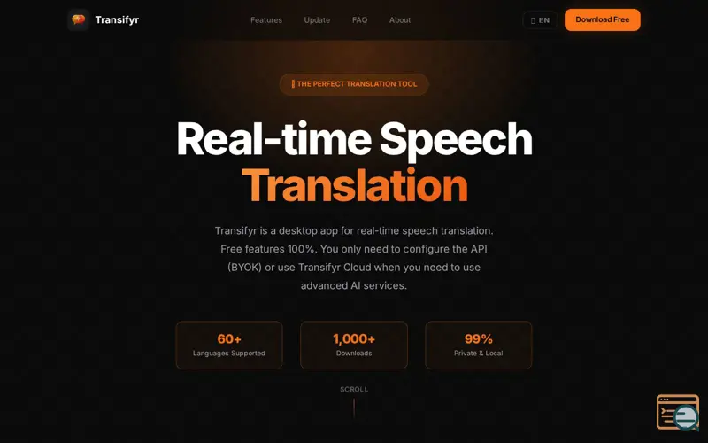 Screenshot of Transifyr.app