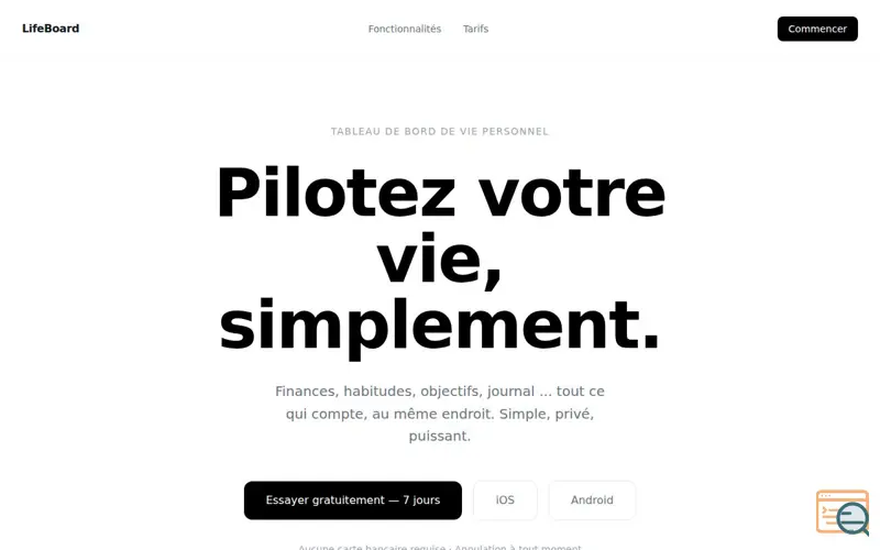 Screenshot of LifeBoard