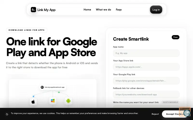 Screenshot of Link My App