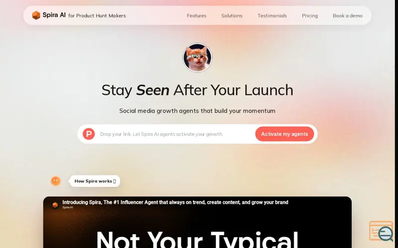 Screenshot of Spira for Product Hunt Makers